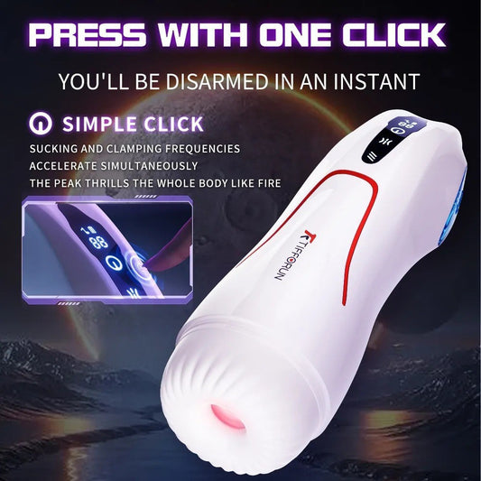 Vibrating sucking heating masturbation cup